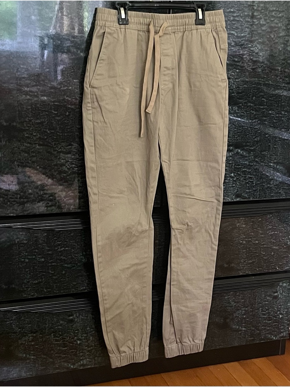 NWOT Cotton Chinos in Olive Green with Elastic Waistband